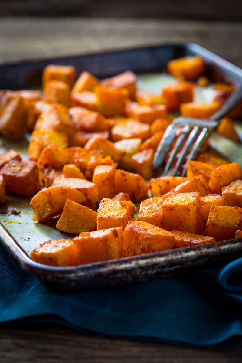 roasted butternut squash with smoked paprika and turmeric ...