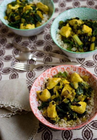 chicken and chard with curry