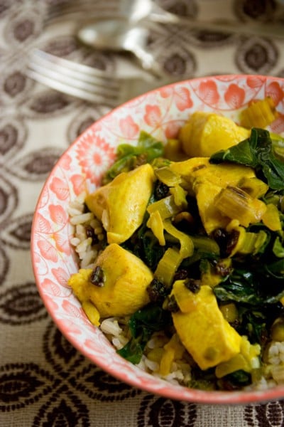 chicken and chard with curry