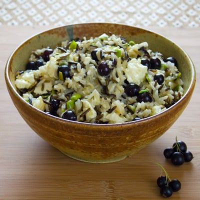 brown rice salad with fresh currants
