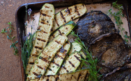 grilled zucchini and portabellos with mustard and herbs grilled zucchini and portobellos with mustard and herbs