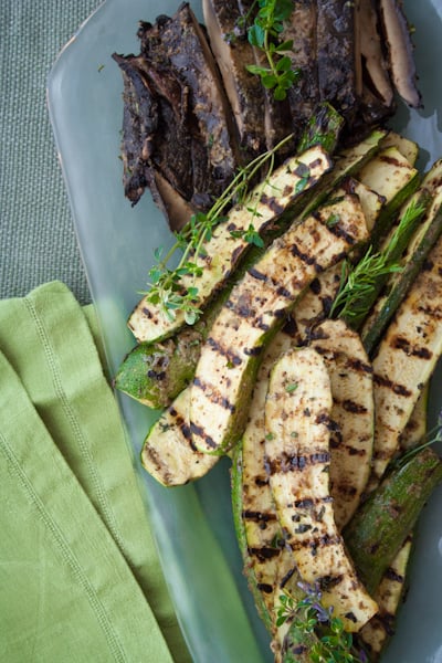 grilled zucchini and portobellos with mustard and herbs Grilled Zucchini and Portobellos with Mustard and herbs