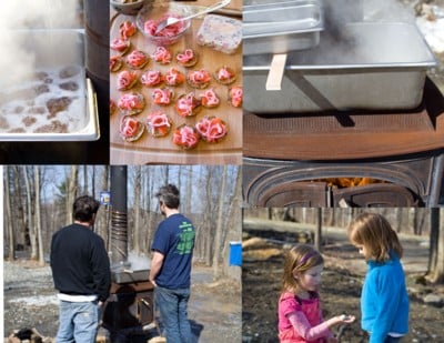 backyard sugaring and maple pickled onions served with terrine and smoked salmon canapes