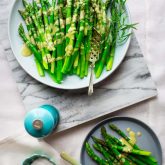 Put this Asparagus with Tarragon Vinaigrette on your Easter brunch menu and you will more time to spend with your guests and hide those eggs! This is the perfect make-ahead Spring side dish that is ready in under 30 minutes and just also happens to be vegetarian and Paleo friendly! Healthy Seasonal Recipes and Katie Webster