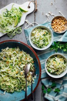 This Cucumber and Napa Cabbage Coleslaw is  a yummy, refreshing, #vegan and #lowcarb recipe that will be the star of all your summer cook outs. And it's ready in just 20 minutes! | Healthy Seasonal Recipes #vegetarian #salad #glutenfree