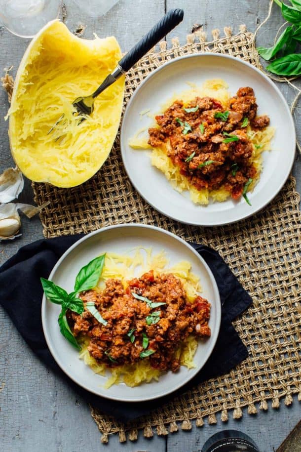 Spaghetti Squash with Turkey Sausage Ragu Healthy Seasonal Recipes