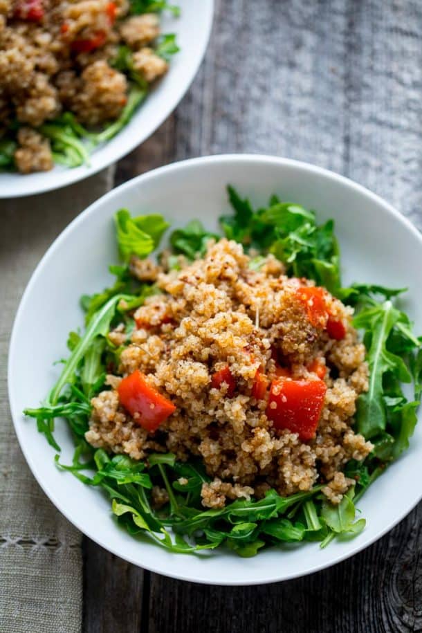 One Pot Vegan Quinoa and Arugula Salad Healthy Seasonal Recipes