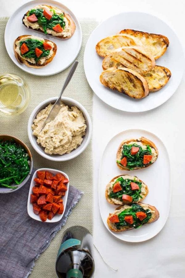 White Bean Bruschetta with Garlicky Greens Healthy Seasonal Recipes