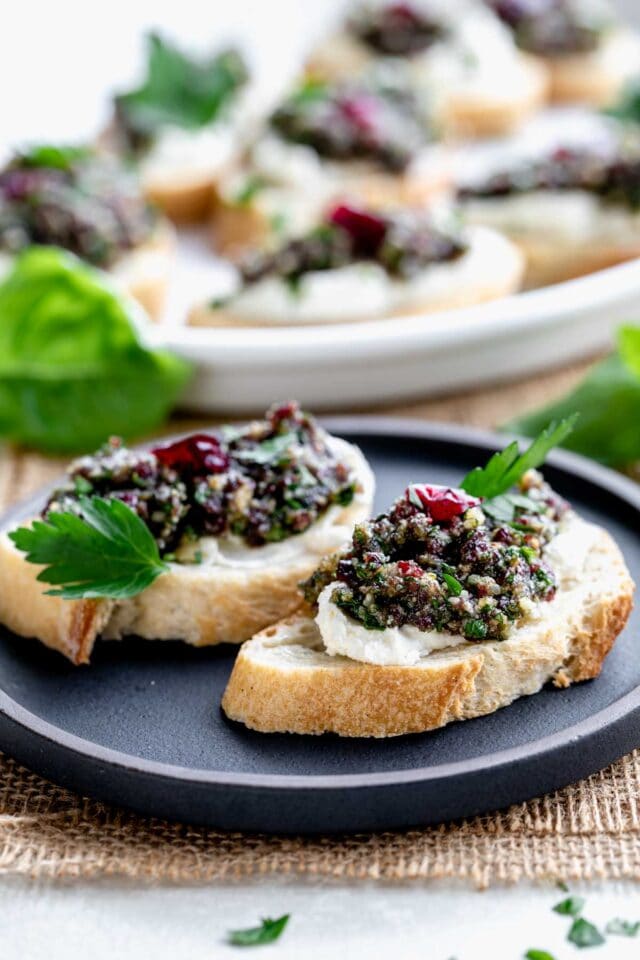 Roasted Grape Crostini with Goat Cheese and Walnuts Healthy Seasonal