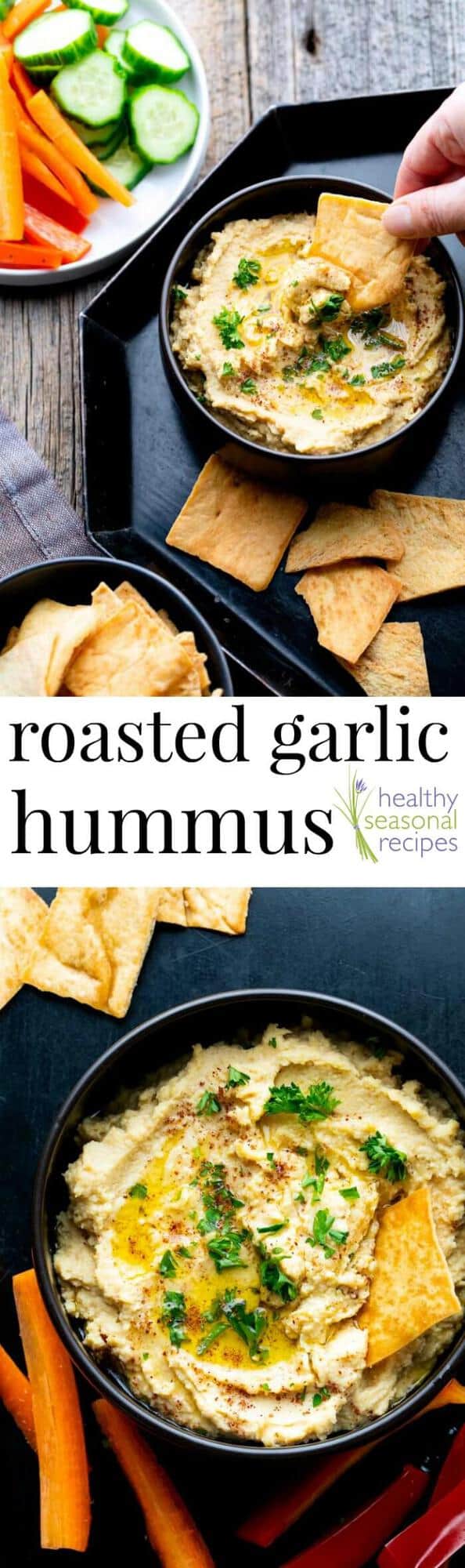 roasted garlic hummus - Healthy Seasonal Recipes