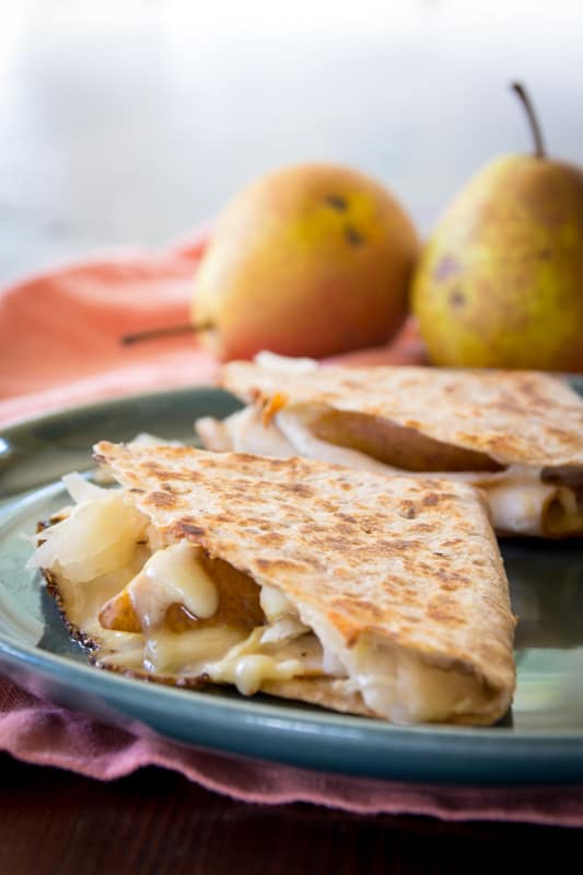 turkey reuben quesadilla with pear Healthy Seasonal Recipes