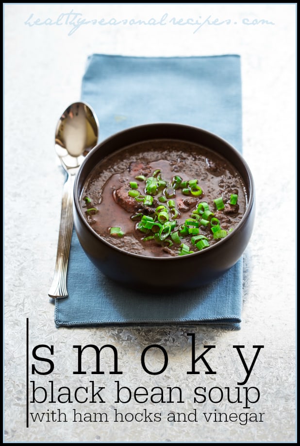 Smoky Black Bean Soup with Ham Hocks and Vinegar