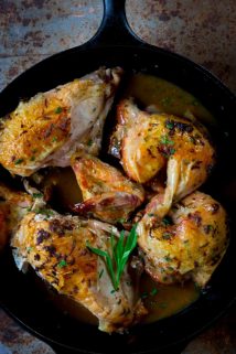 Spatchcocked Skillet Roasted Chicken with Tarragon | Wheat Free | Gluten Free | Low Carb | Fall | Healthy Seasonal Recipes