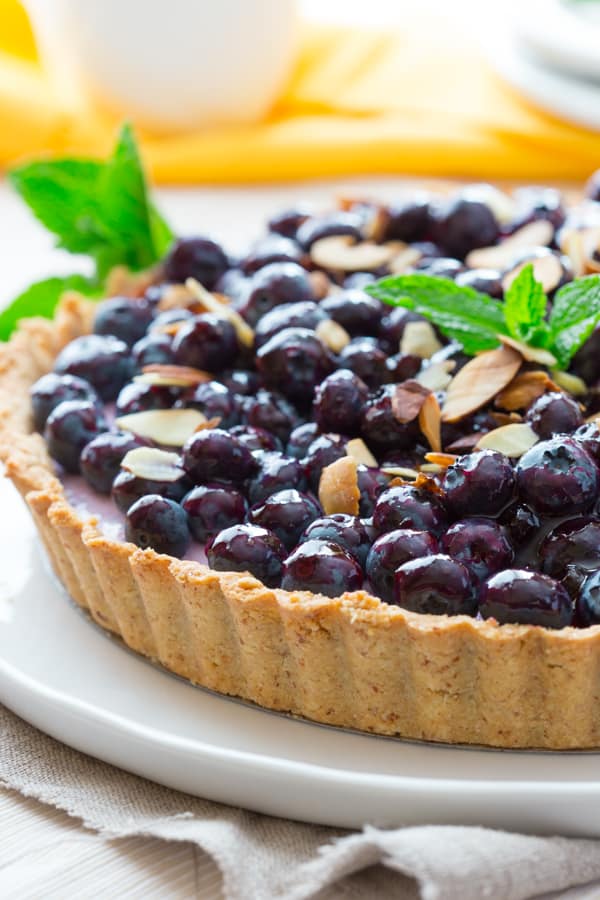 Blueberry Almond Tart on healthyseasonalrecipes.com