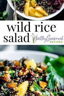a collage of wild rice salad photos