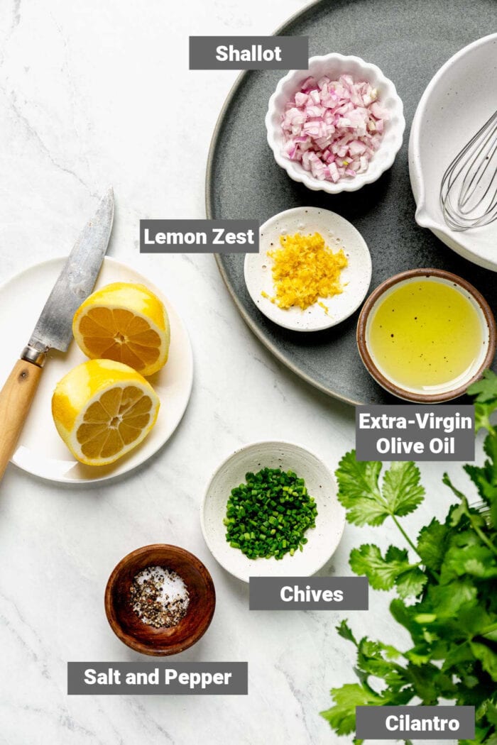 ingredients for the dressing in this recipe