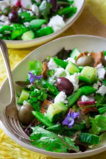 Snap Pea, Mint and Feta Fattoush Salad | Healthy Seasonal Recipes