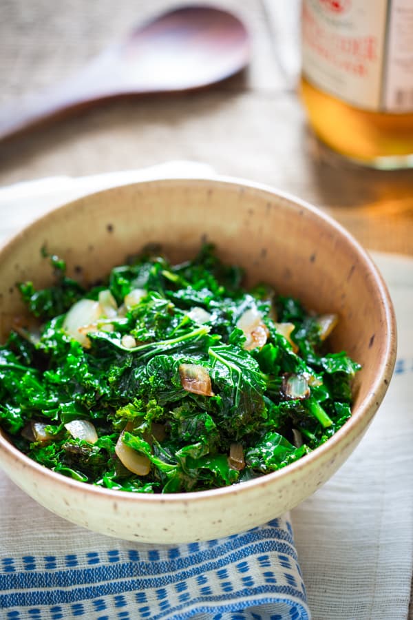 Kale with Cider Vinegar on Healthy Seasonal Recipes by Katie Webster | gluten-free, paleo and vegan