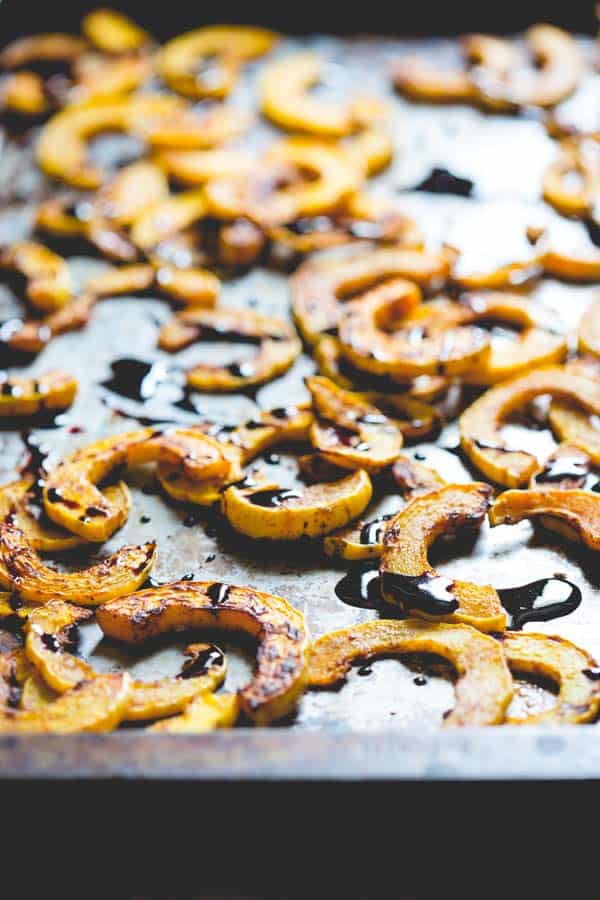4-ingredient Spice Roasted Delicata Squash with Port Reduction {naturally vegan, paleo and gluten-free} on Healthy Seasonal Recipes by Katie Webster