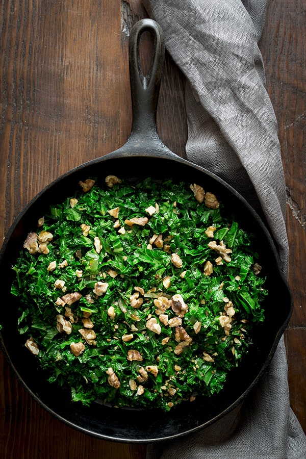Kale Skillet Salad with Walnuts and Maple by Katie Webster from Maple: 100 Sweet and Savory Recipes Featuring Pure Maple Syrup {Quirk Books, 2015}