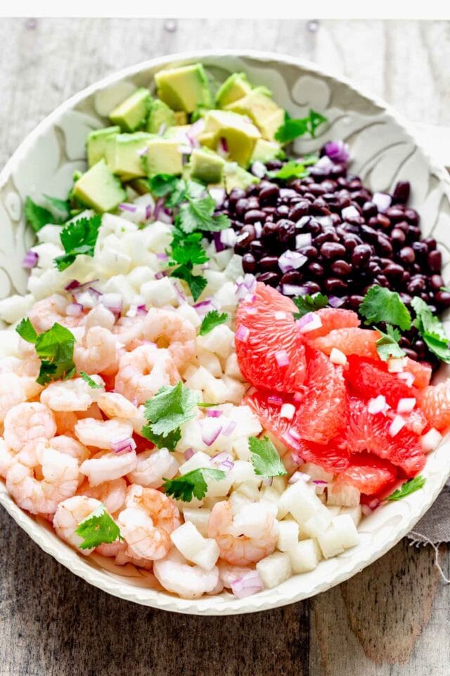 Black Bean and Jicama Shrimp Salad Healthy Seasonal Recipes