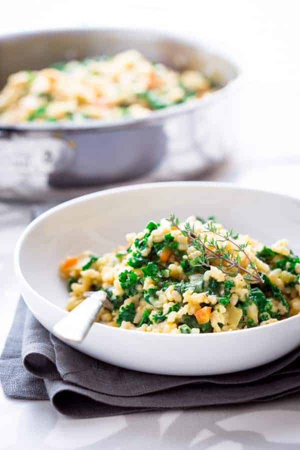 brown rice kale risotto with cheddar Healthy Seasonal Recipes