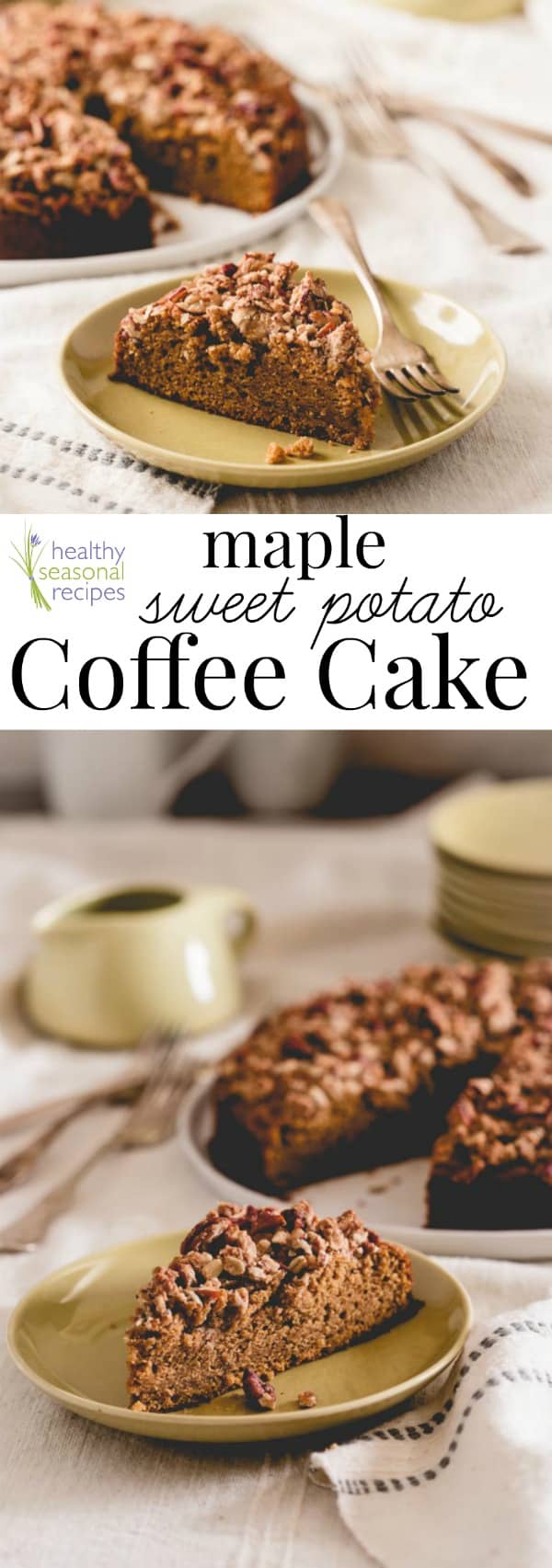 Sweet potato coffee cake photo collage with text