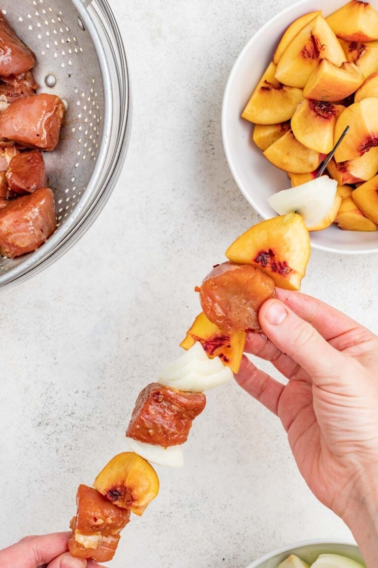 4Ingredient Pork and Peach Kebabs Healthy Seasonal Recipes