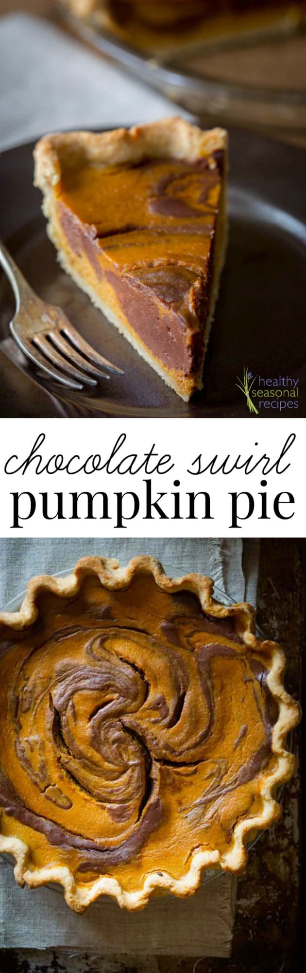 chocolate swirl pumpkin pie - Healthy Seasonal Recipes