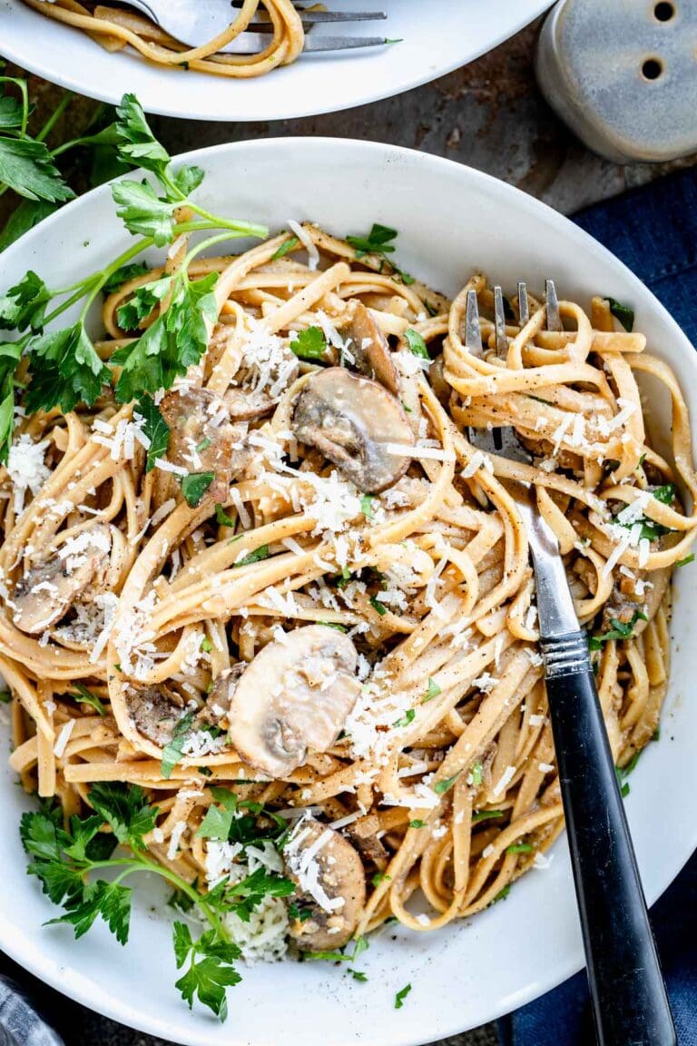 vegetarian fettuccine carbonara Healthy Seasonal Recipes