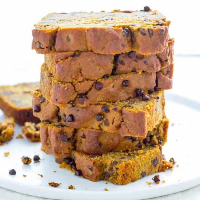 Healthy Pumpkin Bread with Chocolate Chips