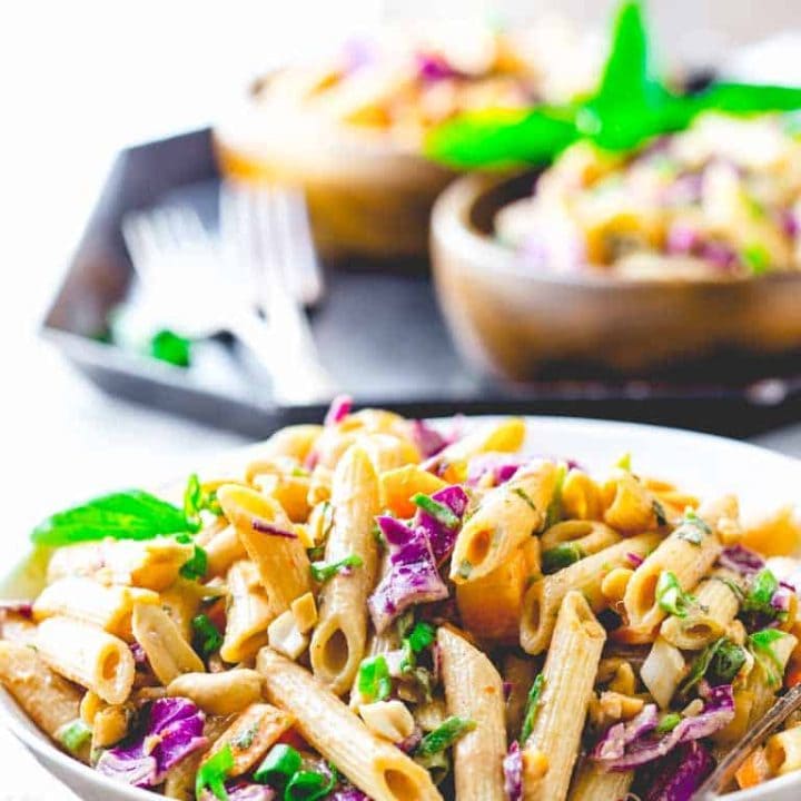 Peanut Noodles with Cabbage and Basil | Healthy Seasonal Recipes | Vegetarian
