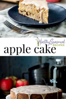 Maple and Cinnamon glazed Apple Cake collage