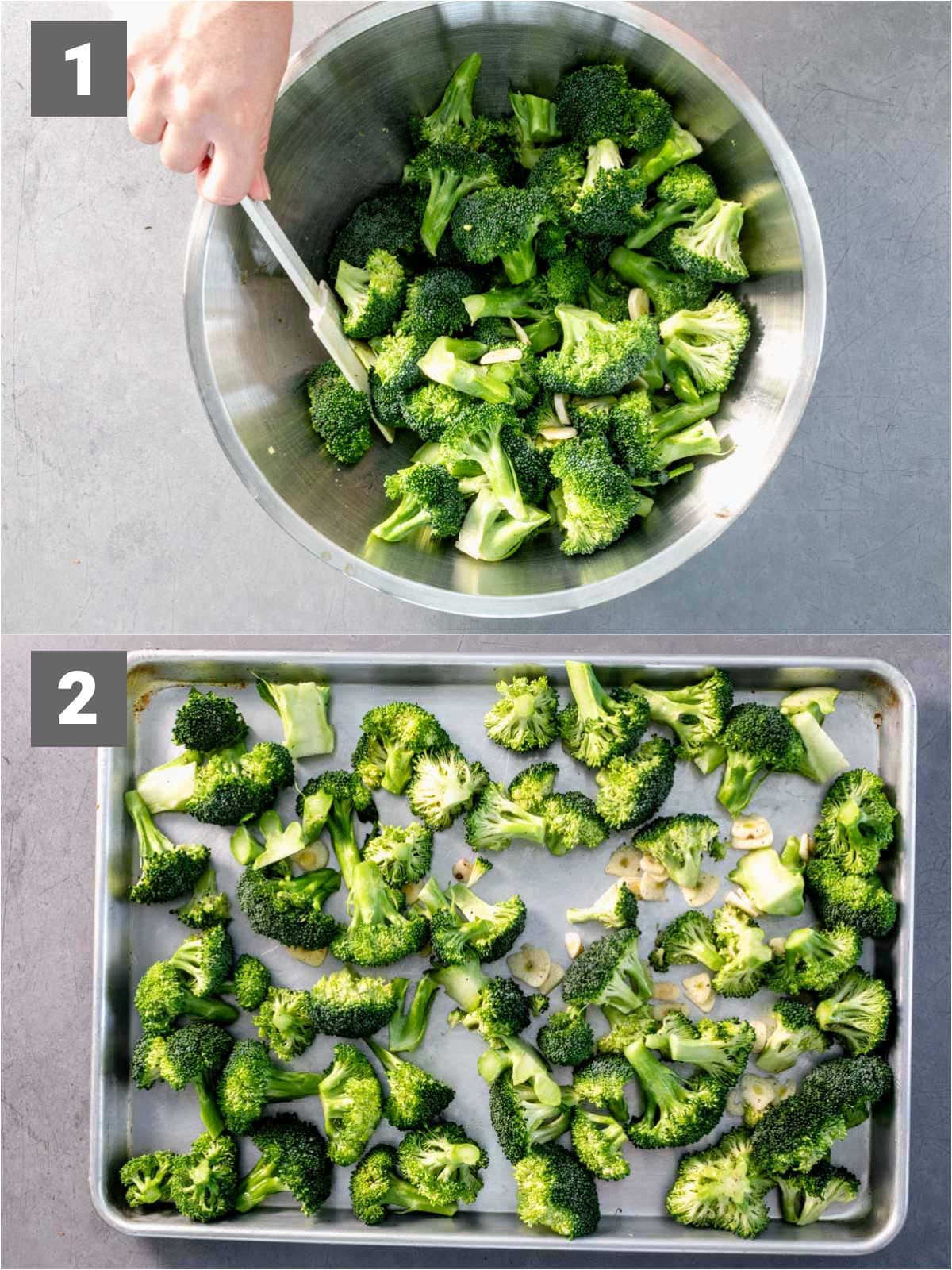 roasted broccoli steps 1 and 2