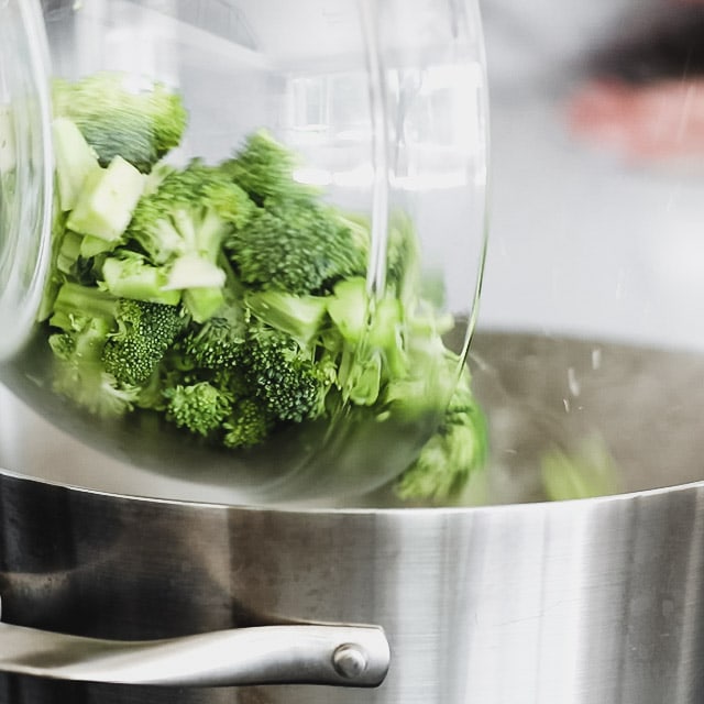 add broccoli to the pot