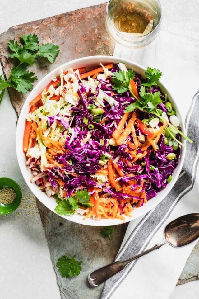 How to make Asian flavored coleslaw