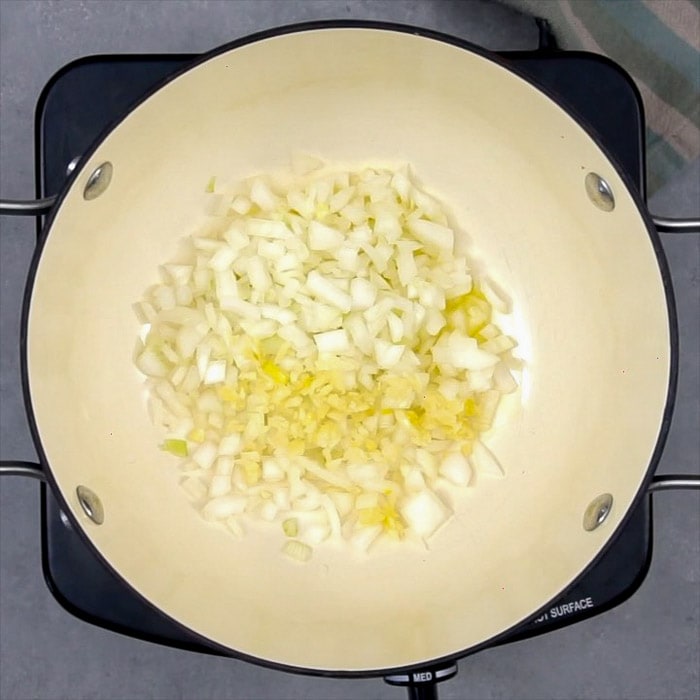 saute onion and garlic