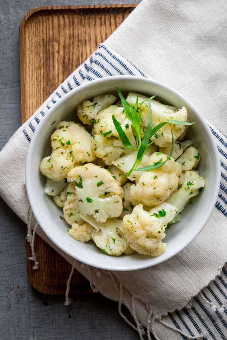 Simple Steamed Cauliflower with Herbs Healthy Seasonal Recipes