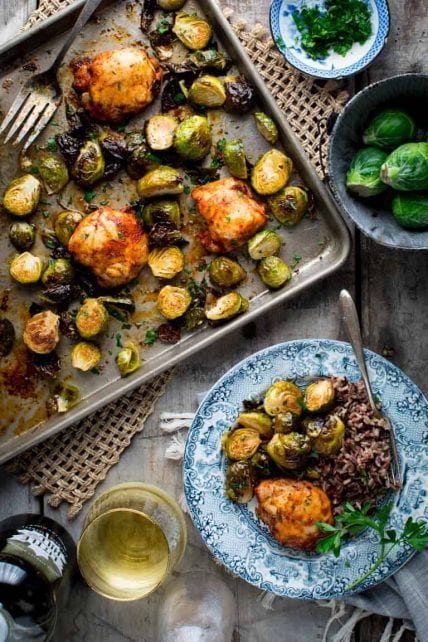 Chicken and Brussels Sprouts Sheet Pan Dinner Healthy Seasonal Recipes
