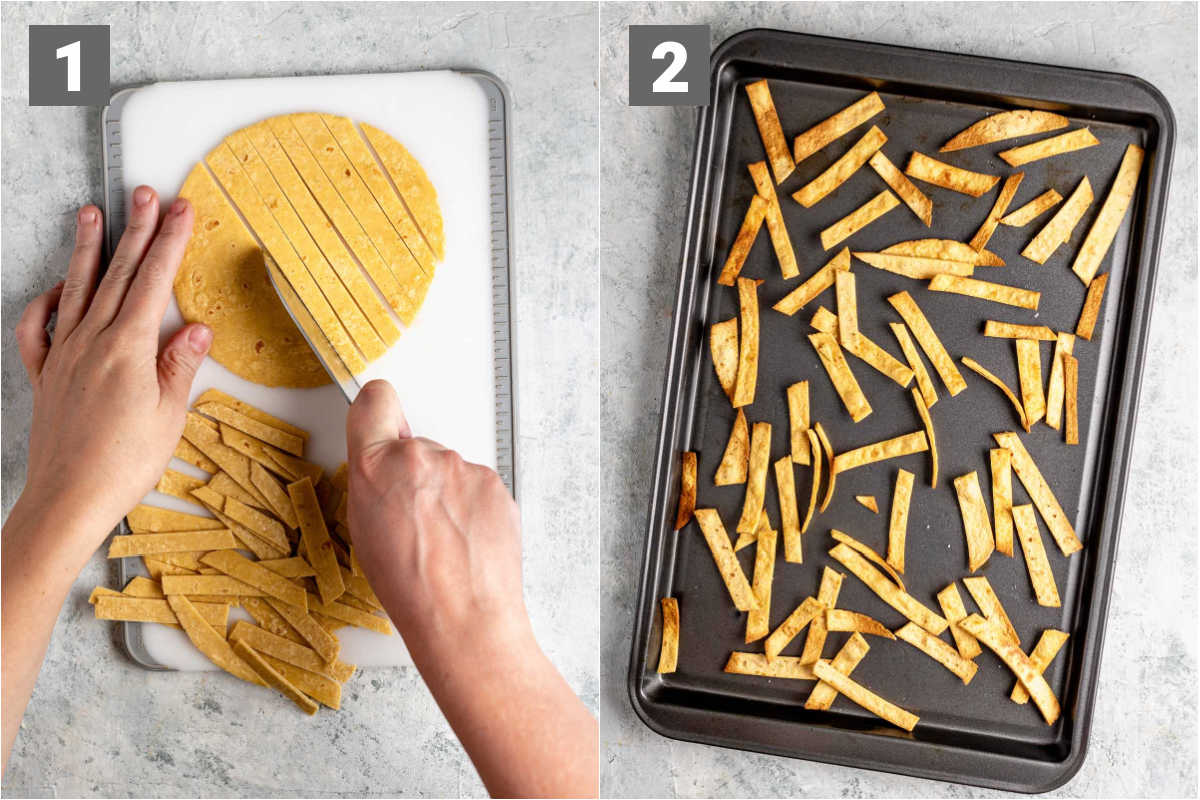 how to make the baked tortilla strips