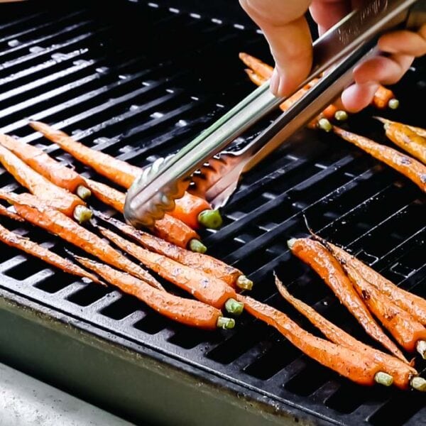 Move the carrots to the other side of the grill