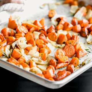 herb roasted carrots closeup