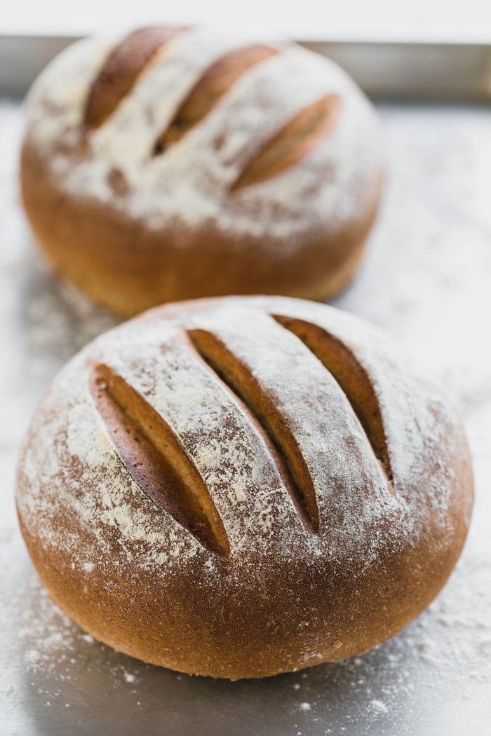 two loaves of whole wheat bread