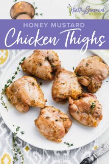 chicken thighs with text overlay