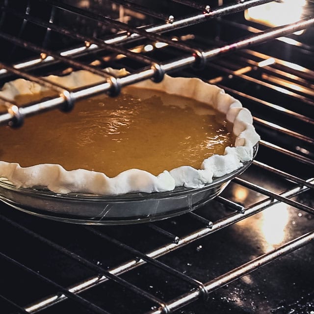 pie in the bottom third of the oven