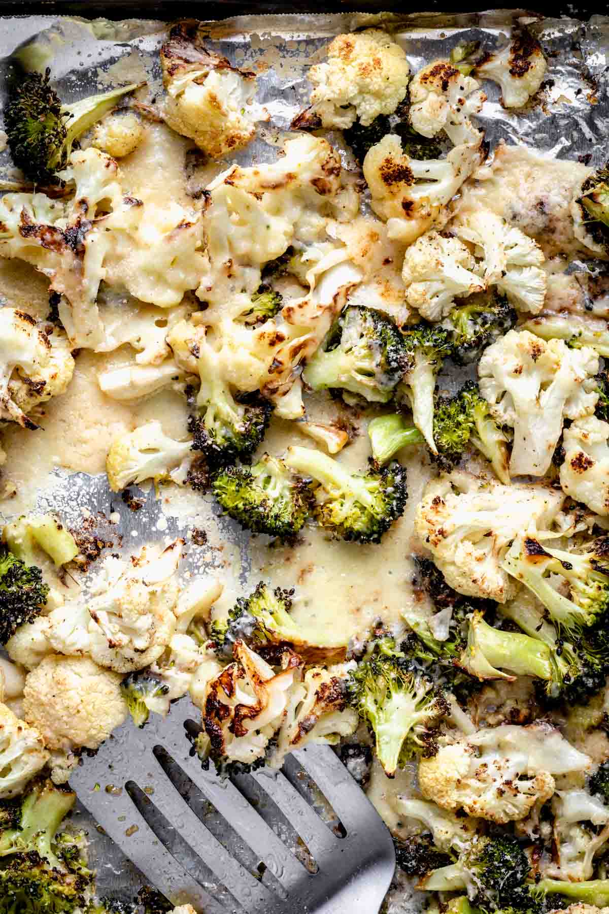 close-up of broccoli and cauliflower