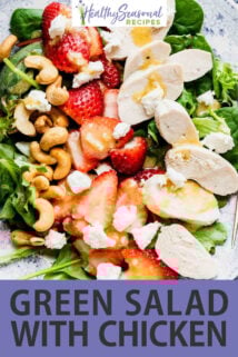 up close chicken and strawberry salad