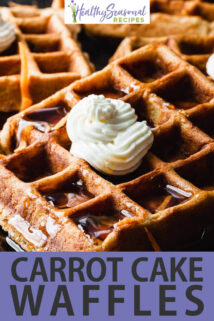 close up carrot cake waffle with butter