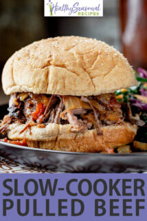 Slow-Cooker Pulled Beef text overlay