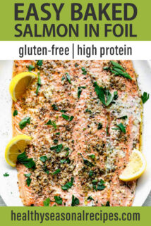 Easy Baked Salmon in Foil text overlay